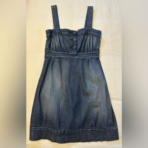 Hudson Jeans Y2K Style Vintage Denim Strap Stretch Mini Dress Size Medium